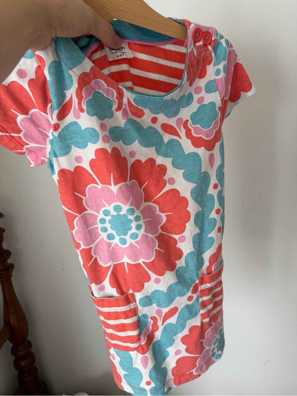 Mini Boden Girls Floral Cotton Dress 4/5
